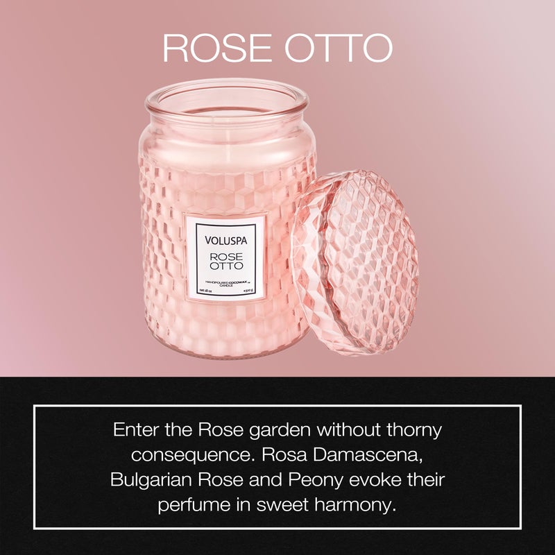 Voluspa Rose Otto, Large Candle Jar, 18 Ounce, 100 Hour Burn Time, Coconut Wax for Clean Burning, Handcrafted in The USA - Image 2